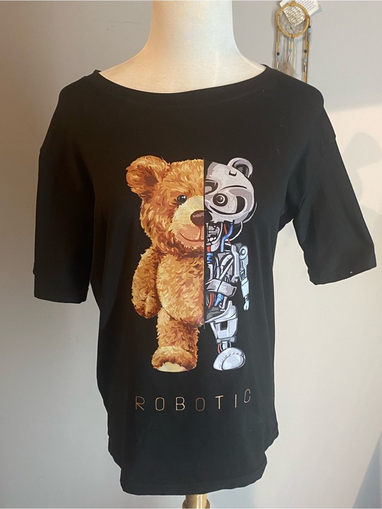 Tops - Black 'Robotic' Graphic Short Sleeve Tee